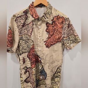 SHEIN Multicolor Map Print Casual Shirt